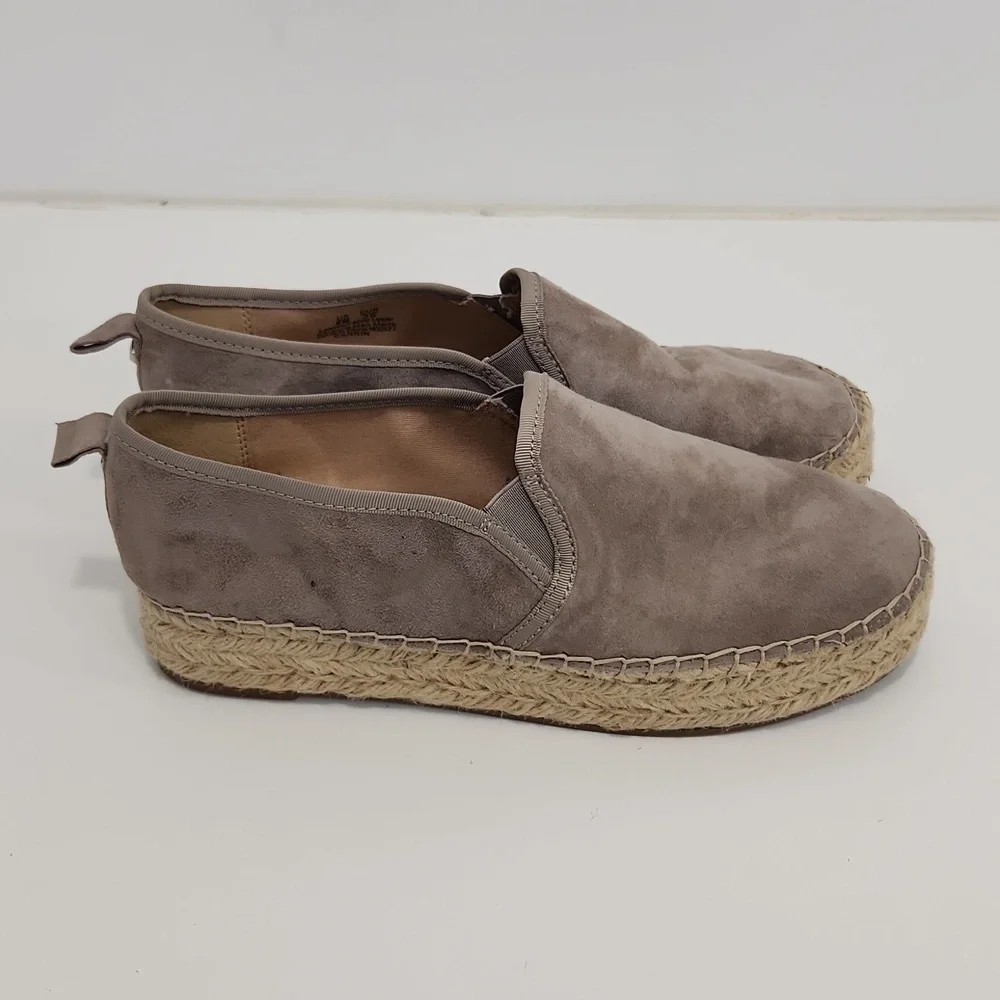 Sam Edelman Carrin Women's 9M Gray Suede Espadrille Platform Slip On Shoes EUC